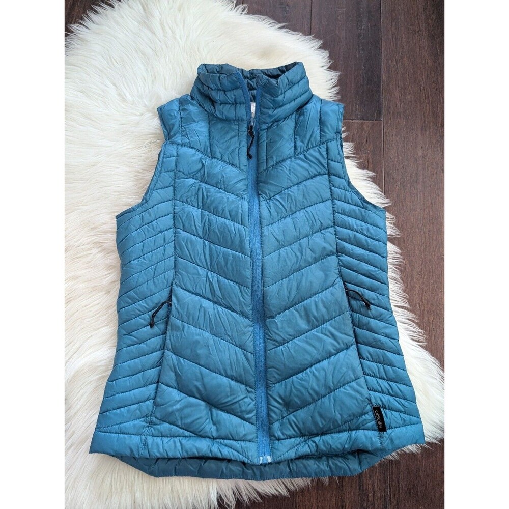 Oiselle Quilted Down Puffer Vest Running Hiking Pertex Quantum S Small Blue
